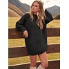 image:imageANRABESS Womens Sweater Dress Oversized Cable Knit Chunky Long Sleeve Short Dresses 2026 Fall Outfits Vacation Winter ClothesBlack