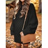 image:imageANRABESS Womens Sweater Dress Oversized Cable Knit Chunky Long Sleeve Short Dresses 2026 Fall Outfits Vacation Winter ClothesBlack