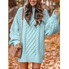 image:imageANRABESS Womens Sweater Dress Oversized Cable Knit Chunky Long Sleeve Short Dresses 2026 Fall Outfits Vacation Winter ClothesBlue