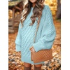 image:imageANRABESS Womens Sweater Dress Oversized Cable Knit Chunky Long Sleeve Short Dresses 2026 Fall Outfits Vacation Winter ClothesBlue