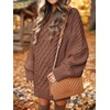 image:imageANRABESS Womens Sweater Dress Oversized Cable Knit Chunky Long Sleeve Short Dresses 2026 Fall Outfits Vacation Winter ClothesBrown
