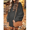 image:imageANRABESS Womens Sweater Dress Oversized Cable Knit Chunky Long Sleeve Short Dresses 2026 Fall Outfits Vacation Winter ClothesDeep Gray