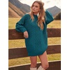 image:imageANRABESS Womens Sweater Dress Oversized Cable Knit Chunky Long Sleeve Short Dresses 2026 Fall Outfits Vacation Winter ClothesOpal