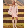 image:imageANRABESS Womens Sweater Dress Oversized Cable Knit Chunky Long Sleeve Short Dresses 2026 Fall Outfits Vacation Winter ClothesPink