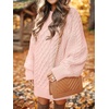 image:imageANRABESS Womens Sweater Dress Oversized Cable Knit Chunky Long Sleeve Short Dresses 2026 Fall Outfits Vacation Winter ClothesPink