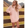 image:imageANRABESS Womens Sweater Dress Oversized Cable Knit Chunky Long Sleeve Short Dresses 2026 Fall Outfits Vacation Winter ClothesPink