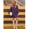 image:imageANRABESS Womens Sweater Dress Oversized Cable Knit Chunky Long Sleeve Short Dresses 2026 Fall Outfits Vacation Winter ClothesPurple