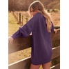 image:imageANRABESS Womens Sweater Dress Oversized Cable Knit Chunky Long Sleeve Short Dresses 2026 Fall Outfits Vacation Winter ClothesPurple