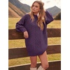 image:imageANRABESS Womens Sweater Dress Oversized Cable Knit Chunky Long Sleeve Short Dresses 2026 Fall Outfits Vacation Winter ClothesPurple