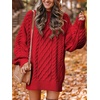 image:imageANRABESS Womens Sweater Dress Oversized Cable Knit Chunky Long Sleeve Short Dresses 2026 Fall Outfits Vacation Winter ClothesRed