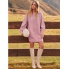 image:imageANRABESS Womens Sweater Dress Oversized Cable Knit Chunky Long Sleeve Short Dresses 2026 Fall Outfits Vacation Winter ClothesRed Pink