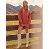 image:imageANRABESS Womens Sweater Dress Oversized Cable Knit Chunky Long Sleeve Short Dresses 2026 Fall Outfits Vacation Winter ClothesRust Orange