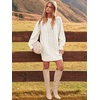 image:imageANRABESS Womens Sweater Dress Oversized Cable Knit Chunky Long Sleeve Short Dresses 2026 Fall Outfits Vacation Winter ClothesWhite