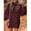 image:imageANRABESS Womens Sweater Dress Oversized Cable Knit Chunky Long Sleeve Short Dresses 2026 Fall Outfits Vacation Winter ClothesWine Red