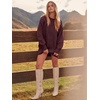 image:imageANRABESS Womens Sweater Dress Oversized Cable Knit Chunky Long Sleeve Short Dresses 2026 Fall Outfits Vacation Winter ClothesWine Red