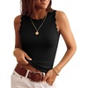 image:imageANRABESS Womens Summer Tank Tops Sweater Vest Wool Blend Lightweight Sleeveless Crew Neck Casual Travel Going Out ShirtsBlack
