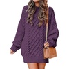 image:imageANRABESS Womens Sweater Dress Oversized Cable Knit Chunky Long Sleeve Short Dresses 2026 Fall Outfits Vacation Winter ClothesPurple