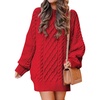 image:imageANRABESS Womens Sweater Dress Oversized Cable Knit Chunky Long Sleeve Short Dresses 2026 Fall Outfits Vacation Winter ClothesRed