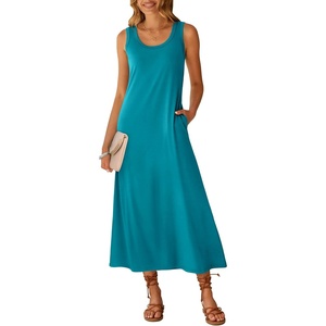 image:imageANRABESS Maxi Dresses for WomenScoop Neck Sleeveless Long Tank DressSummer Casual Sundress for BeachTravel amp VacationLake