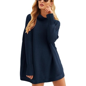 image:imageANRABESS Women Oversized Casual Loose Turtleneck Long Sleeve Slouchy Baggy Knit Tunic Sweaters Pullover 2026 Fall OutfitsDark Blue