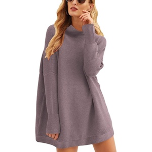 image:imageANRABESS Women Oversized Casual Loose Turtleneck Long Sleeve Slouchy Baggy Knit Tunic Sweaters Pullover 2026 Fall OutfitsPurple