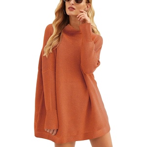 image:imageANRABESS Women Oversized Casual Loose Turtleneck Long Sleeve Slouchy Baggy Knit Tunic Sweaters Pullover 2026 Fall OutfitsRust Orange