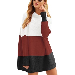 image:imageANRABESS Women Oversized Casual Loose Turtleneck Long Sleeve Slouchy Baggy Knit Tunic Sweaters Pullover 2026 Fall OutfitsWhite Red