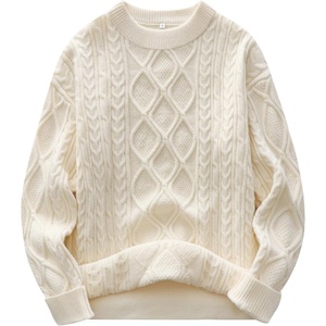 image:imageANRABESS Women Oversized Chunky Cable Knitted Vintage Sweater 2026 Fall Winter OutfitsBeige