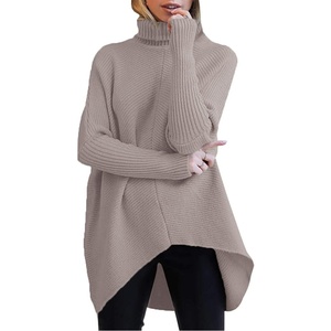 image:imageANRABESS Womens Oversized Turtleneck Batwing Long Sleeve Casual Cozy Baggy Knit Pullover Tunic Sweater 2026 Fall OutfitsRed Apricot