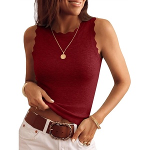 image:imageANRABESS Womens Summer Tank Tops Sweater Vest Wool Blend Lightweight Sleeveless Crew Neck Casual Travel Going Out ShirtsWine Red