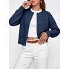 image:imageANRABAESS Womens Cropped Cardigan Sweater Business Casual Outfits  2026 Fall Fashion Clothing Summer Lightweight Soft Knit Long Sleeve Crew Neck Button DownDressy Work Office Outings TravelNavy Blue