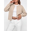 image:imageANRABAESS Womens Cropped Cardigan Sweater Business Casual Outfits  2026 Fall Fashion Clothing Summer Lightweight Soft Knit Long Sleeve Crew Neck Button DownDressy Work Office Outings TravelLight Khaki