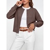 image:imageANRABAESS Womens Cropped Cardigan Sweater Business Casual Outfits  2026 Fall Fashion Clothing Summer Lightweight Soft Knit Long Sleeve Crew Neck Button DownDressy Work Office Outings TravelChocola
