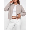 image:imageANRABAESS Womens Cropped Cardigan Sweater Business Casual Outfits  2026 Fall Fashion Clothing Summer Lightweight Soft Knit Long Sleeve Crew Neck Button DownDressy Work Office Outings TravelGrey Khaki