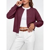 image:imageANRABAESS Womens Cropped Cardigan Sweater Business Casual Outfits  2026 Fall Fashion Clothing Summer Lightweight Soft Knit Long Sleeve Crew Neck Button DownDressy Work Office Outings TravelWine Red