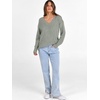 image:imageANRABESS Ribbed V Neck Long Sleeve Shirts for Women  Soft lightweight Sweaters Loose Fit Office Work Casual Daily Wear Tunic 2026 Fall Winter Transition OutfitsLight Green