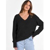 image:imageANRABESS Ribbed V Neck Long Sleeve Shirts for Women  Soft lightweight Sweaters Loose Fit Office Work Casual Daily Wear Tunic 2026 Fall Winter Transition OutfitsBlack
