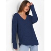 image:imageANRABESS Ribbed V Neck Long Sleeve Shirts for Women  Soft lightweight Sweaters Loose Fit Office Work Casual Daily Wear Tunic 2026 Fall Winter Transition OutfitsDeep Blue