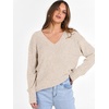 image:imageANRABESS Ribbed V Neck Long Sleeve Shirts for Women  Soft lightweight Sweaters Loose Fit Office Work Casual Daily Wear Tunic 2026 Fall Winter Transition OutfitsBeige