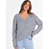 image:imageANRABESS Ribbed V Neck Long Sleeve Shirts for Women  Soft lightweight Sweaters Loose Fit Office Work Casual Daily Wear Tunic 2026 Fall Winter Transition OutfitsGrey