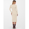 image:imageANRABESS Womens 2026 Fall Long Sleeve Midi Dress Ribbed Knit Bodycon Fitted Button Down Wedding Guest Slit Sweater DressesBeige