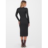 image:imageANRABESS Womens 2026 Fall Long Sleeve Midi Dress Ribbed Knit Bodycon Fitted Button Down Wedding Guest Slit Sweater DressesBlack