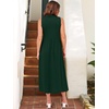 image:imageANRABESS Womens Casual Dress Summer Sleeveless V Neck Sundress Aline Flowy Beach Maxi Dresses Travel 2026 Vacation OutfitsDeep Green