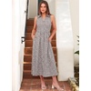 image:imageANRABESS Womens Casual Dress Summer Sleeveless V Neck Sundress Aline Flowy Beach Maxi Dresses Travel 2026 Vacation OutfitsFloral White Spot