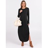 image:imageANRABESS Womens Long Sleeve Maxi Dresses 2026 Fall Outfits Casual Loose Split Travel Vacation T Shirt Dress with PocketsBlack