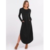 image:imageANRABESS Womens Long Sleeve Maxi Dresses 2026 Fall Outfits Casual Loose Split Travel Vacation T Shirt Dress with PocketsBlack