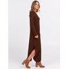 image:imageANRABESS Womens Long Sleeve Maxi Dresses 2026 Fall Outfits Casual Loose Split Travel Vacation T Shirt Dress with PocketsCoffee