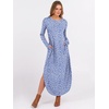 image:imageANRABESS Womens Long Sleeve Maxi Dresses 2026 Fall Outfits Casual Loose Split Travel Vacation T Shirt Dress with PocketsFloral Blue White