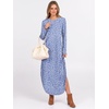 image:imageANRABESS Womens Long Sleeve Maxi Dresses 2026 Fall Outfits Casual Loose Split Travel Vacation T Shirt Dress with PocketsFloral Blue White
