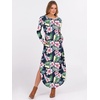 image:imageANRABESS Womens Long Sleeve Maxi Dresses 2026 Fall Outfits Casual Loose Split Travel Vacation T Shirt Dress with PocketsFloral Green Pink
